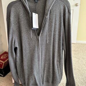 Zachary Prell Men's Heather Gray Zip-Up Hooded Sweater
